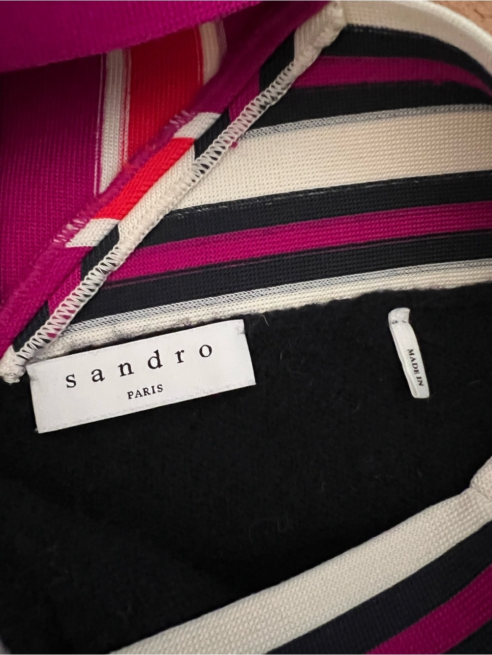Sandro Nepeta Striped V-Neck Sweater Size 2 - Picture 11 of 12